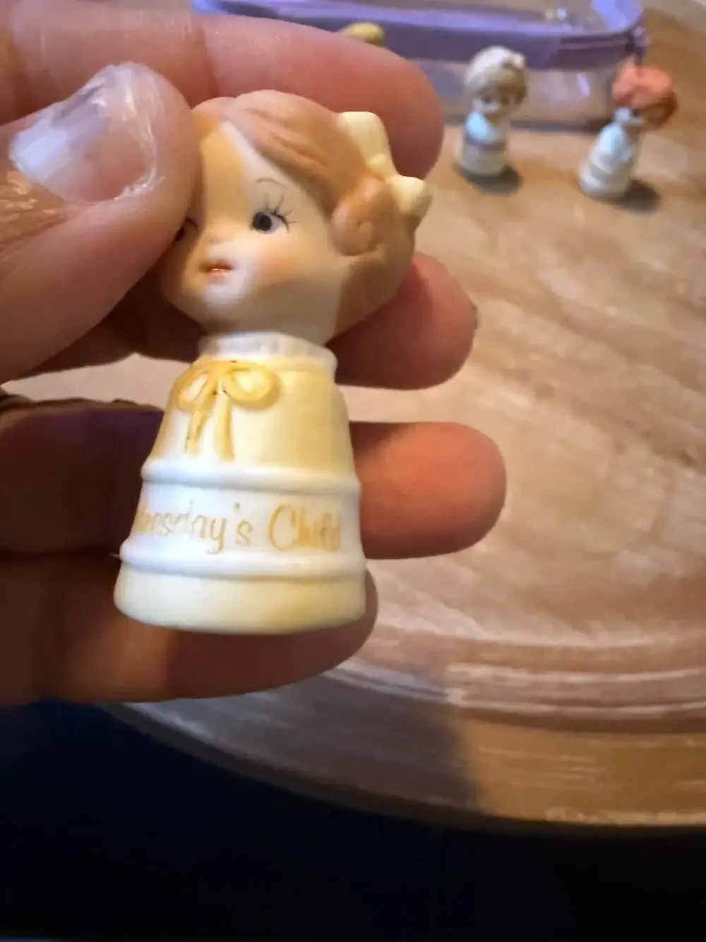 Enesco Days of the Week Porcelain Thimbles Set